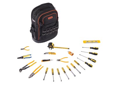 Batoh na náradie, 65 vreciek, priehradka na laptop, tvarované dno