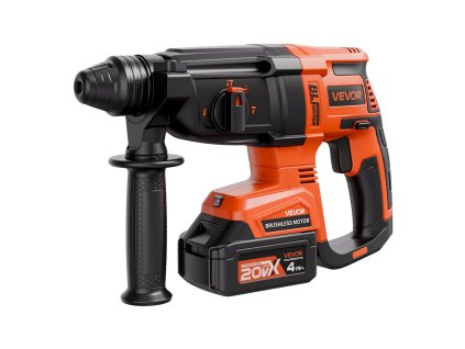 Aku bezuhlíkový príklepový vrták 20 V sds-plus, 4 funkcie 1200 ot./min