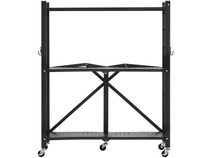 Skladací regál 3 police, 30W×13D×36H inch, 5 koliesok, 4 háčiky