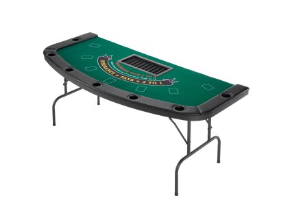 Skladací pokerový stôl pre 7 hráčov 1828.8 mm filc, opierky, držiaky