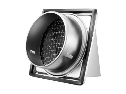 Stenový kryt odvetrania 97 mm štvorcový, nerezový so sieťkou 1 ks