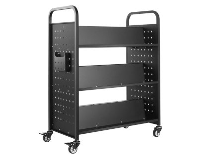 Knižný vozík 150 kg, 97×51.5×122.5 cm, 76.2 mm kolieska so zámkom