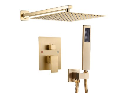 Sprchový set 10-inch (25.4cm) štvorcová hlavica ručná sprcha zlato