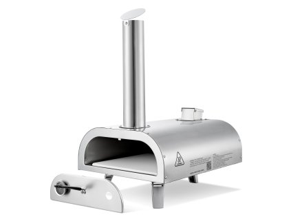 Prenosná peletová pec na pizzu 12" nerezová s teplomerom a kameňom