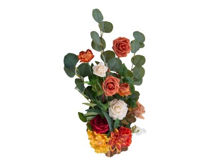 Stojace umelé kvetinové aranžmány 4 ks, výška 450 mm, oranžové