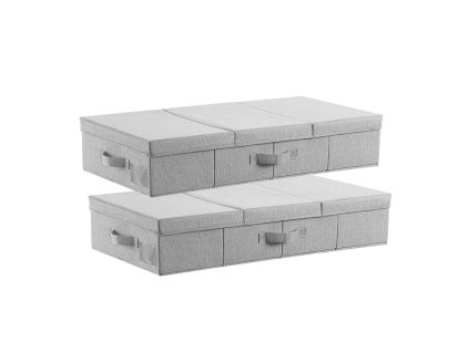 Úložný box pod posteľ so viečkom 805×405×155 mm, 48L, 2 ks, šedý