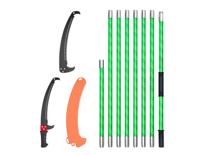 Teleskopická píla na konáre 118–809.3 cm, čepeľ 65Mn, dvojitý hák