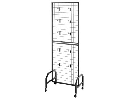 Sada 3 ks drôtených panelov 600×1640mm, 30 háčikov, kolieska