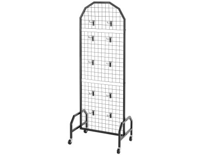Mrežové panely 2 ks 600×1640mm s kolieskami a 20 háčikmi, čierna oceľ