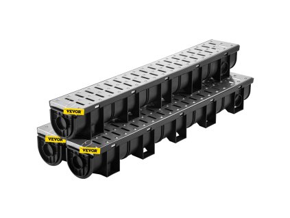 Odtokový žľab z hdpe 150×130 mm s kovovou mriežkou 3×39 cm, 3 ks