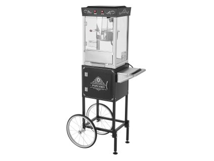 Stroj na popcorn s vozíkom, 0,2 kg kotol, 800 W, 48 porcií, pc dvere