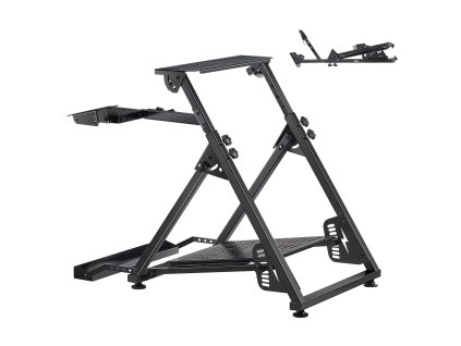 Stojan pre simulačný volant, nastaviteľný, skladací, bez pedálov