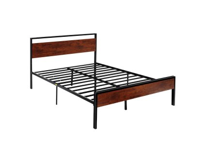 Posteľ queen size kovový rám 35 cm, drevené čelo, úložný priestor