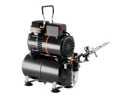 Sada airbrush s kompresorom a nádržou 1/6 hp, 1 dvojč., hadica, farby