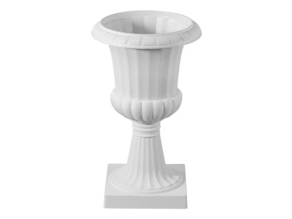 Plastové urnové kvetináče 25×42 cm, sada 2, biele, vnútorné/vonkajšie