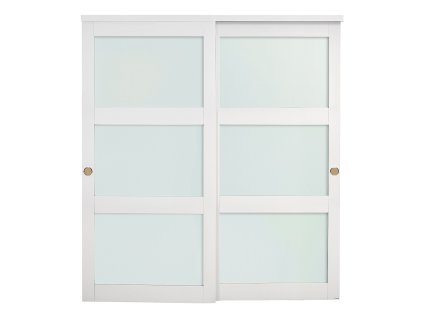 Posuvné dvere do skrine 3-dielne mliečne sklo 1829mm×2032mm s kovaním
