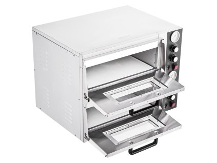Elektrická pizza pec 18" dvojposchodová pultová, 842°F, časovač