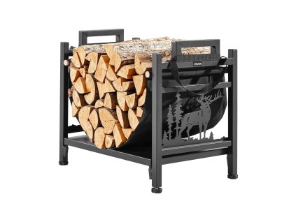 Stojan na palivové drevo 45 cm, oceľový, nosnosť 18 kg, plátený nosič