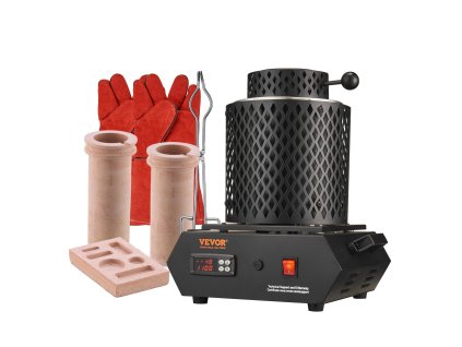 Elektrická tavná pec 1350W 1150°C s keramickými kelímkami 1 kg a 3 kg