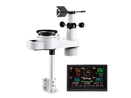 Počasová stanica 5v1 wifi, 190.5 mm VA, solárny zrážkomer a vietor