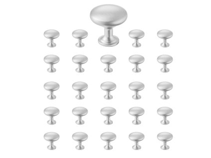 Gombíky do skríň 25 ks, 28 mm, zinková zliatina, niklové, so skrutkami