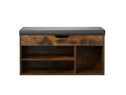 Lavica do predsiene 805×305×445 mm, nosnosť 300lbs, 3 skrinky, vankúš