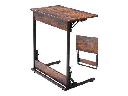 C-tvarový skladací stolík, nastaviteľné nohy, 23.62×14.57×27.56 inch