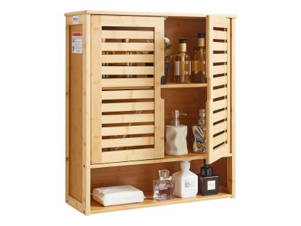 Kúpeľňová nástenná skrinka 2 dvierka, nastaviteľná polica, nad wc