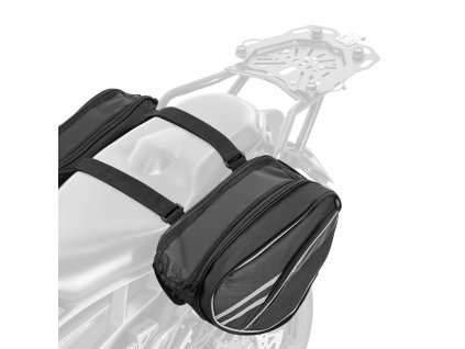 Sedlová brašňa na motorku 30 L (15 L × 2) s pláštenkou a popruhmi