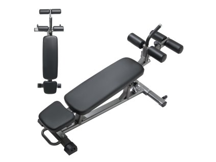 Lavica na sedy-ľahy s rukoväťou, 4 polohy výšky, oceľ, nosnosť 453 kg