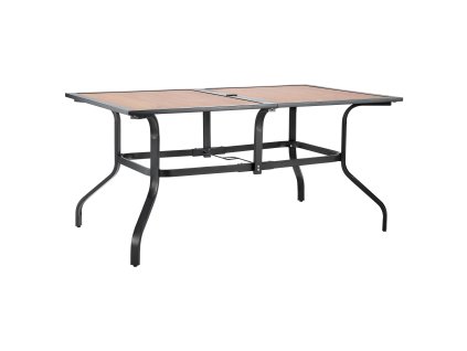 Záhradný stôl 150cm obdĺžnikový oceľové laty 4–6 osôb 38mm otvor hnedý