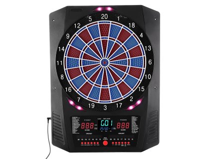 Elektronický terč na šípky 336 mm, 45 hier, 6 hrotov, 50 tipov, led