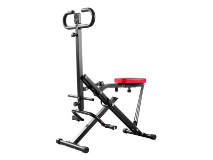 Stroj na hlboké drepy a veslovanie, skladací, 3 odporové pásy, čierny