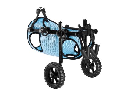 Psí vozík pre zadné nohy, nastaviteľný, 2 tlmiace kolesá, do 15kg