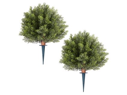 Umelé cyprusové stromy 2 ks 406 mm s kolíkom do zeme, hodvábne listy
