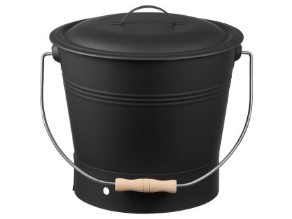 Vedro na popol kovové 9.8L, 4 ks: poklop, lopatka, metla, rukavice