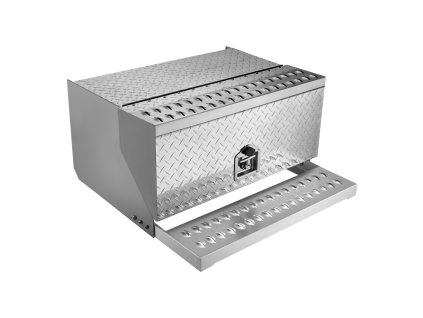 Skriňa so stupienkom pre tahač 760×750×400 mm, hliník, t-zámok