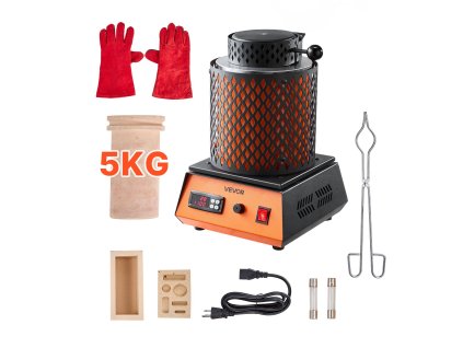 Elektrická taviaca pec 1500 W, 2102℉/1150℃, 5 kg keramický kelímok