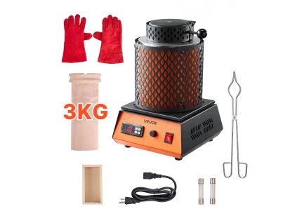 Elektrická pec na tavenie kovov 1350W 1150℃ 3kg keramický tygel