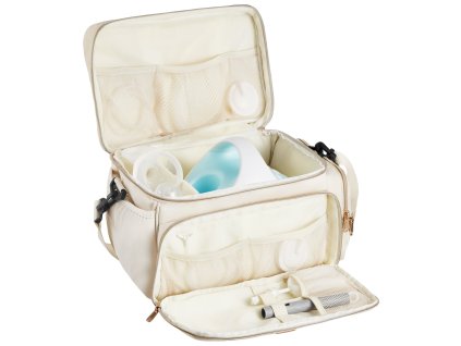 Taška na odsávačku mlieka s nepremokavou podložkou, pre S1/S2, béžová