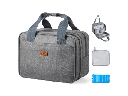 Taška na prsné odsávačky s chladiacou vložkou, vhodná pre M5/M6, sivá