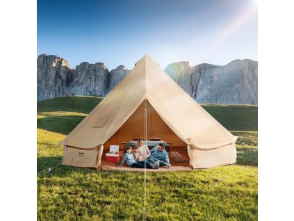 Plátený zvonový stan (jurta) 3 m/9.8ft, 4 osoby, komínový otvor