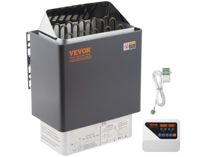 Elektrický suchý ohrievač sauny 9 kW, nerez, externý ovládač 9–13 m3