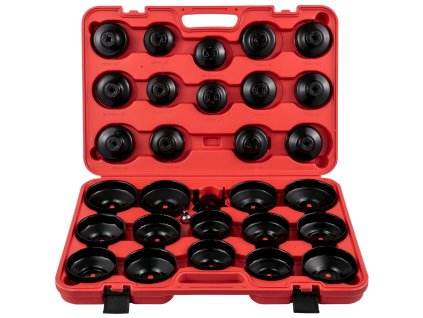 Sada nástrčných kľúčov na olejové filtre 30 dielov, oceľ, 3/8"