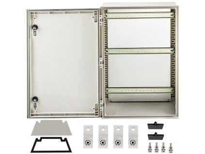 Rozvodná skrinka oceľová NEMA 4X 60×40×23 cm IP66 vonkajšia s platňou