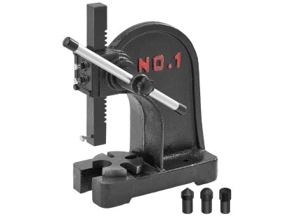 Ručný presný stolný lis 1 t, 15 cm pracovná výška, liatina, na razenie