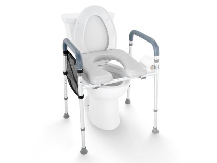 Zvýšené sedadlo na toaletu, 7 polôh 490–640 mm, nosnosť 158.7 kg