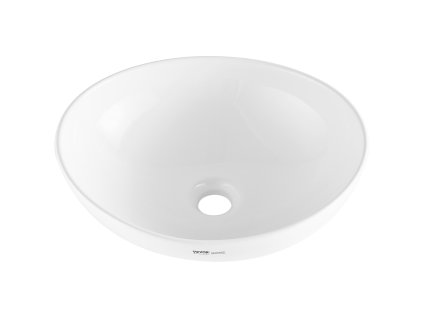 Oválne keramické nadpultové umývadlo 16"×13.4", biele do kúpeľne