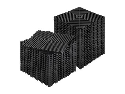 Prepojiteľné drenážne rohože 12”×12” pp, 40 kusov, čierne, do sprchy