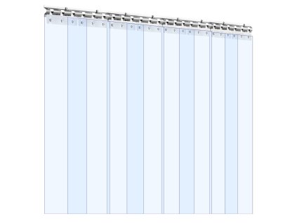 Priehľadný pvc pásový záves do dverí 2.1 m × 1.2 m × 2 mm, 8 ks